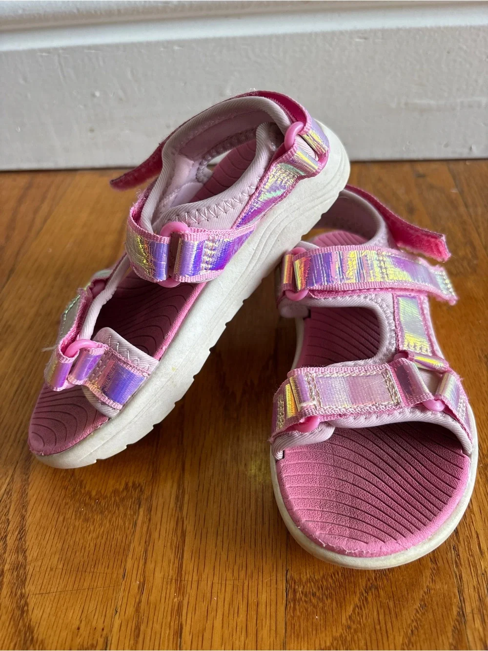 Cat & Jack Pink Iridescent Strap Sandals